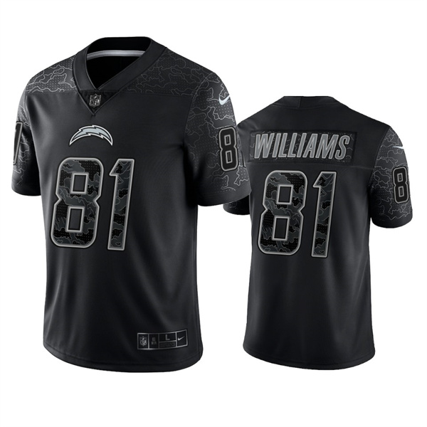 Men's Los Angeles Chargers #81 Mike Williams Black Reflective Limited Stitched Football Jersey